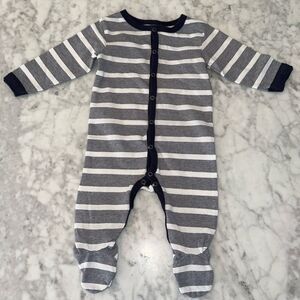 Coccoli Striped Gray, White & Blue Footie